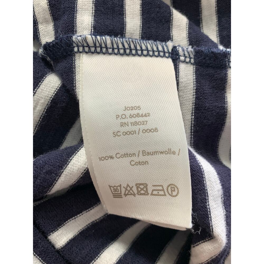 Boden Emily Navy Blue Striped Shift Dress with Ruffle Edge Size 6L - Picture 8 of 8